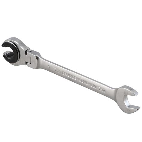 Snowinspring 17mm Tubing Ratchet Wrench 180 Degree Adjustable Head