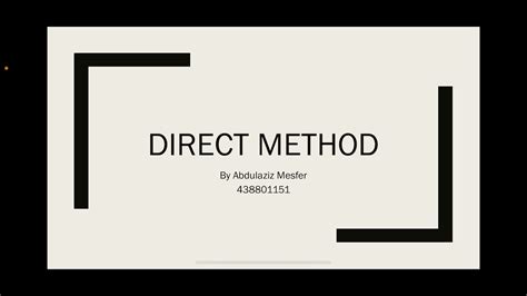Direct Method Presentation Youtube