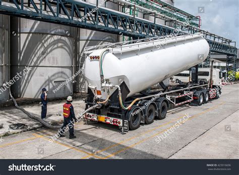 Truck Tanker Chemical Delivery Petrochemical Plant Stock Photo Edit