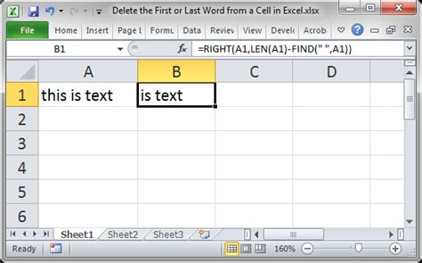 We can also delete rows using a ribbon command. Formula to Delete the First or Last Word from a Cell in ...