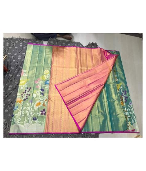 KANCHEEPURAM SILK SAREES Green Kanchipuram Saree Buy KANCHEEPURAM