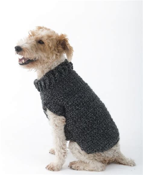 Poet Dog Sweater In Lion Brand Homespun L32350 Free Knitting