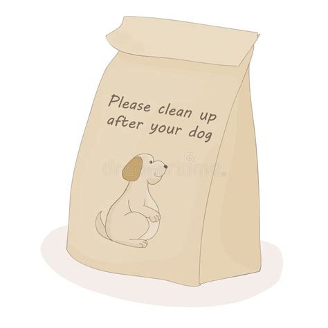 Please Clean Up After Your Pet Paper Poop Bag For Turd Vector Dog