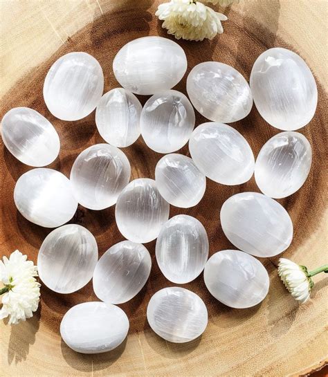 Citrine is a gemstone for the sacral chakra, solar plexus chakra, and crown chakra. Selenite Palm Stone / Selenite Worry Stone / Calming ...