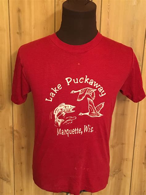 Vintage Lake Puckaway Wisconsin 80s 1980s Cheese Head Badger Travel