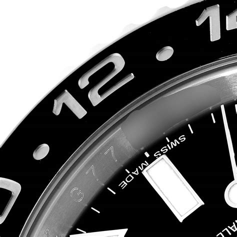 Rolex Gmt Master Ii Black Dial Bezel Steel Mens Watch 116710 Swisswatchexpo
