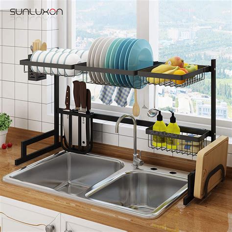 Kitchen drying stand glass cup water stainless steel rack draining organizer. China 85cm Stainless Steel Kitchen Storage Holder Dish ...