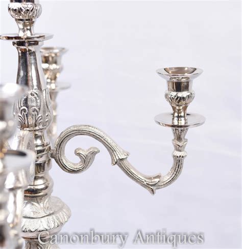 Pair Victorian Sheffield Silver Plate Candelabras