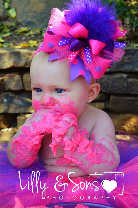 Baby Brylee 12 Birthday Cake Smash 6 Months Photography Photo By