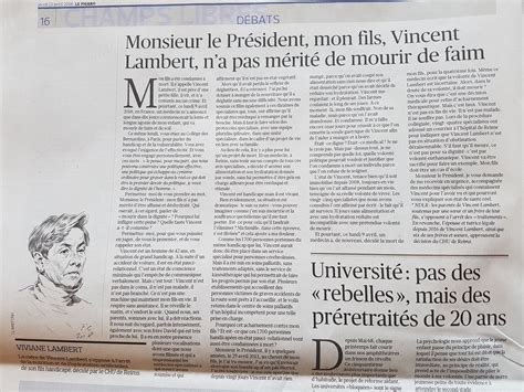 De toute façon, quoi qu'il dise, je pense, ça sera important insiste celui qui a écrit deux. La maman de Vincent Lambert écrit à Emmanuel Macron ...