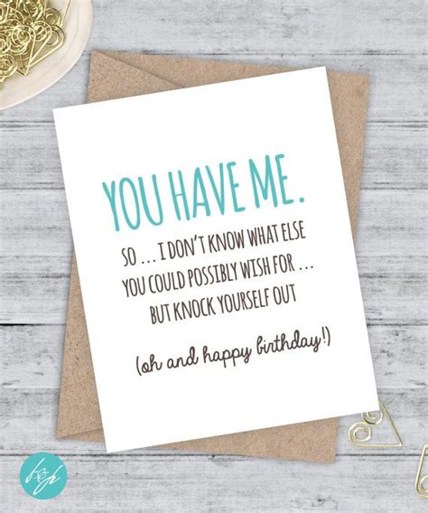 Funny Birthday Card Boyfriend Funny Boyfriend Birthday Card You Have