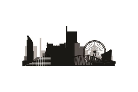 Skyline SIlhouette of Manchester SVG Cut file by Creative Fabrica