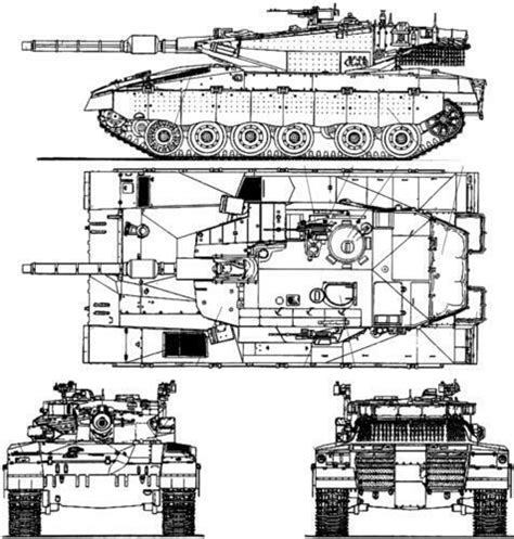 Merkava Battle Tank Diagram Schematic Glossy Poster Photo Banner