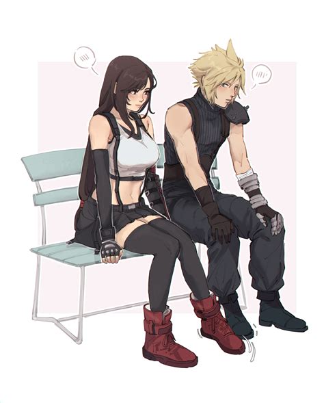 Tifa Lockhart And Cloud Strife Final Fantasy And 2 More Drawn By
