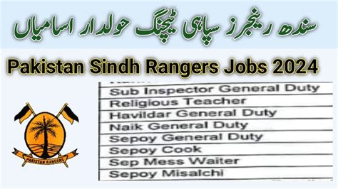 Sindh Rangers Jobs 2024 Online Apply Via Joinpakrangerssindh Org