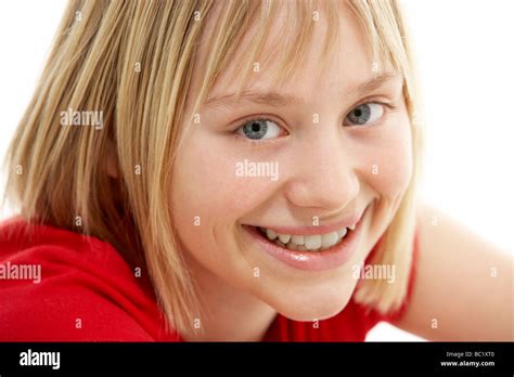 Portrait Of Smiling Young Girl Stock Photo Alamy