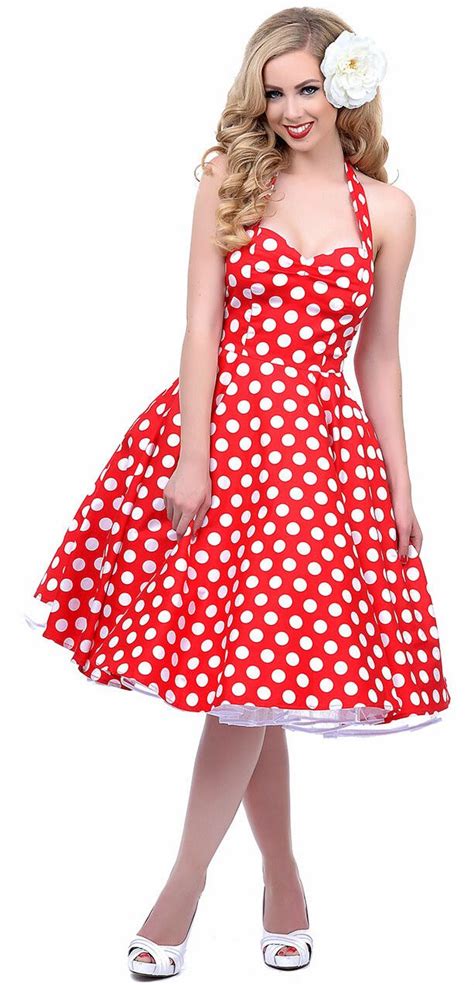 Red And White Polka Dot Dress Retro Swing Dresses Fashion Fashion
