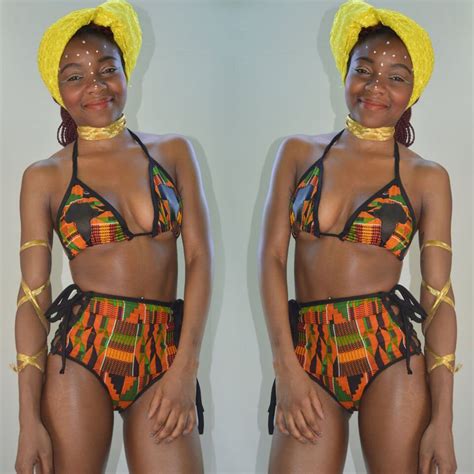 Zpdwt Lace Up Bathing Suit High Waisted Bikini African Print Swimsuit
