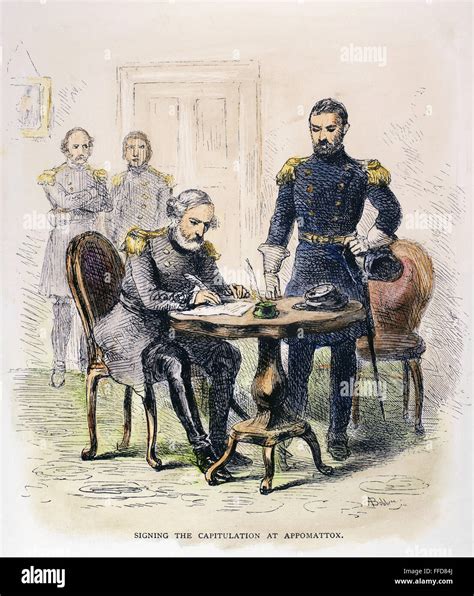 Lees Surrender 1865 Nthe Surrender Of General Lee To General Grant