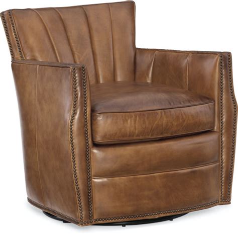 Cc469 097 Sw Kato Swivel Leather Club Chair Hooker Upholstery