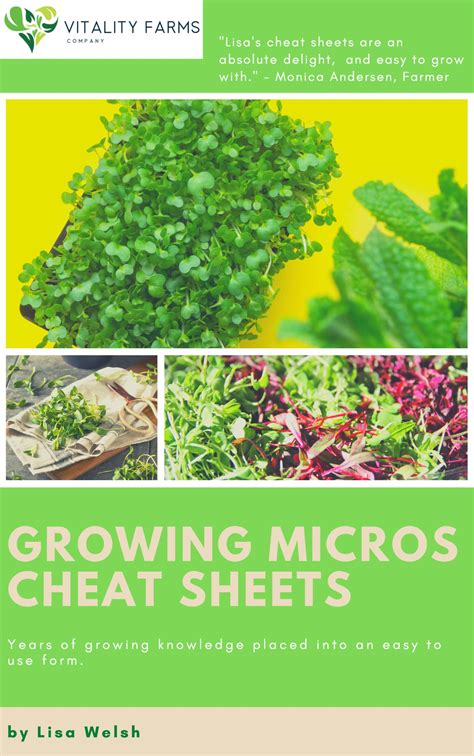 Microgreen Growing Cheat Sheets • Vitality Farms • Lakeland Fl