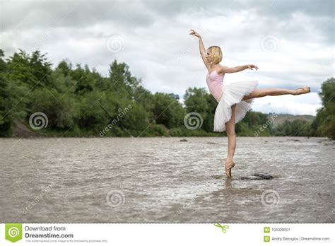 Ballerina Posing In River Stock Image Image Of Nature 104309001