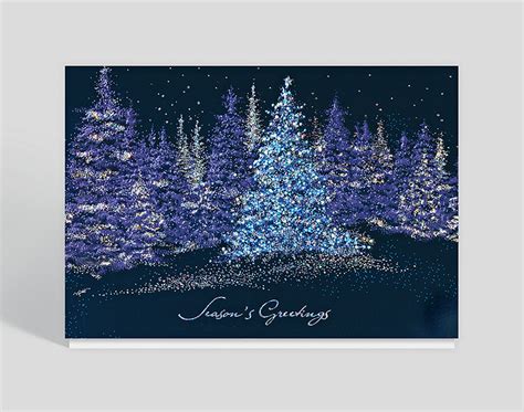 If getting the company together isn't feasible. Sparkling Pines Holiday Card, 303671 - Business Christmas ...