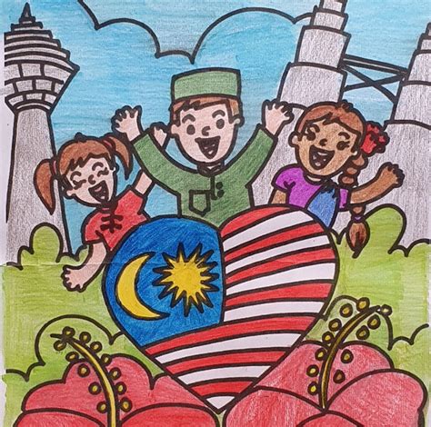Colouring Merdeka Drawing Poster Hari Merdeka Stock Photos And Sexiz Pix