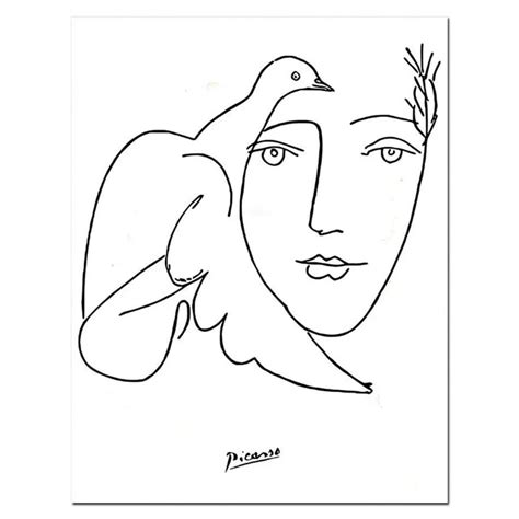 Minimalist Picasso Female Sketch Wall Art Portrait Line Art Fine Art