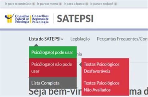 Satepsi Lista Completa Dos Testes Psicológicos
