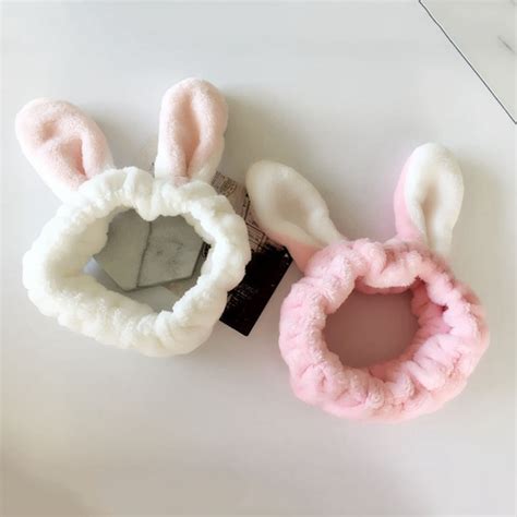 Cute Bunny Ear Makeup Headbands For Washing Face Shower Spa Mask Soft