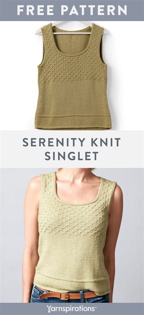 Free Serenity Knit Singlet Top Pattern Using Sugar Bush Bliss Yarn Knit Up This Styl Knit
