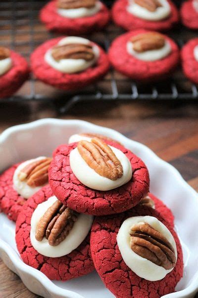 Red Velvet Thumbprint Cookies Thumbprint Cookies Cake Mix Cookies