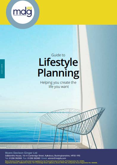 Guide To Lifestyle Planning Myers Davison Ginger