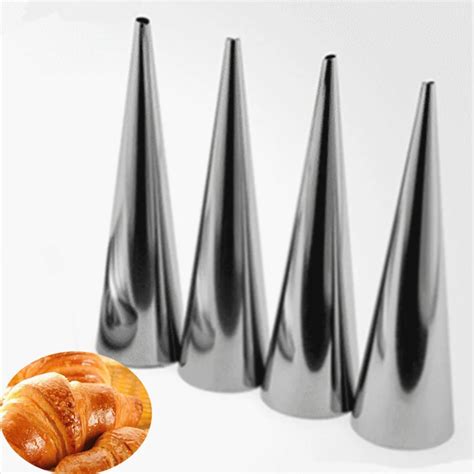 12pcsset Large Stainless Steel Pastry Cream Horn Moulds Conical Tube