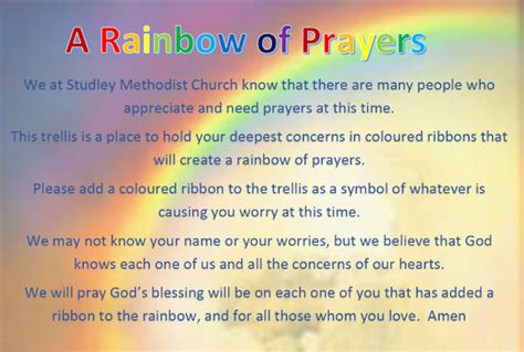 Studley Methodist Church A Rainbow Of Prayers