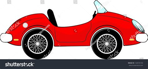 Funny Red Convertible Car Cartoon Isolated Stock Vector 144976150