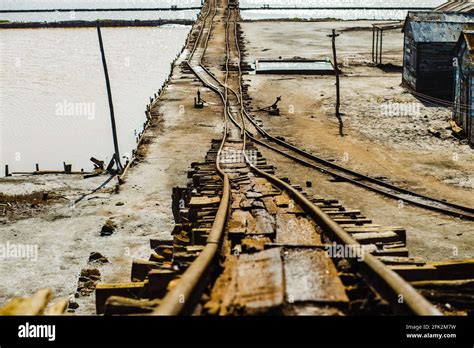 Shot Of Broken Railway Track Stock Photo Alamy