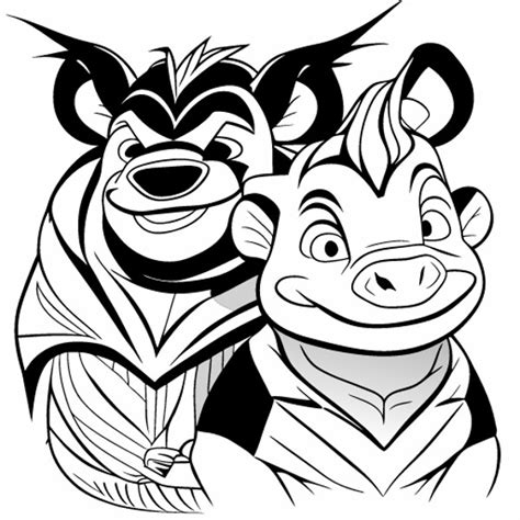 Coloring For Children Timon And Pumbaa From Disney 1 Inspire Uplift