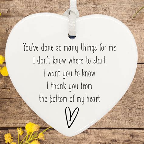 Thank You From The Bottom Of My Heart Friendship Ceramic Heart Etsyde