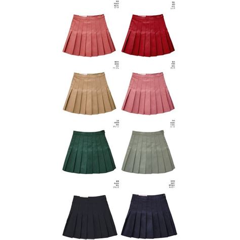 Colored A Line Mini Pleat Skirt 105 Ron Liked On Polyvore Featuring