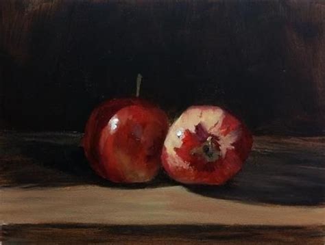 Daily Paintworks Two Apples Original Fine Art For Sale Candi
