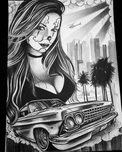 Lowrider Drawings Chicano Drawings Chicano Art Tattoos Lowrider Art Hot Sex Picture