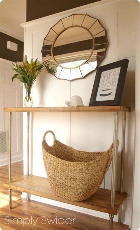 Here we have explored a diy pallet coffee table with hairpin legs which is much in serviceability and makes a fashionable furniture statement. Wood and Pipe Console Table