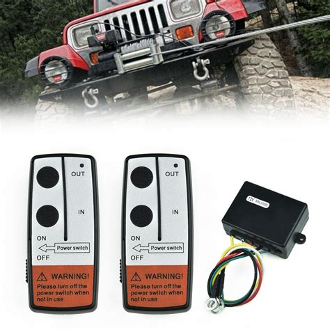 24g Universal Wireless Winch Remote Control Kit For Jeep Atv Suv Utv