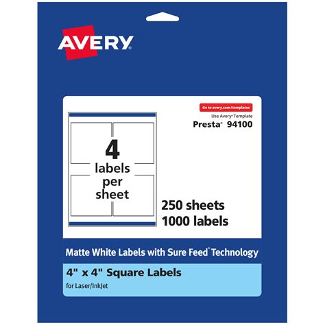 44 Avery Labels 4x4