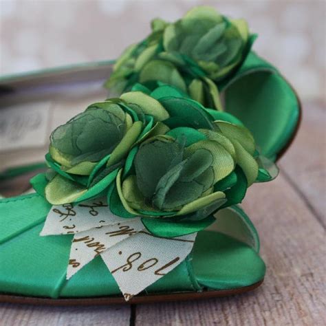 Green Wedding Shoes Library Wedding Open Toe Wedding Shoes Etsy
