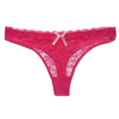 6 Pack Womens Sexy Lace Low Cut Thongs Panties G String Underwear Lingeries M Ebay