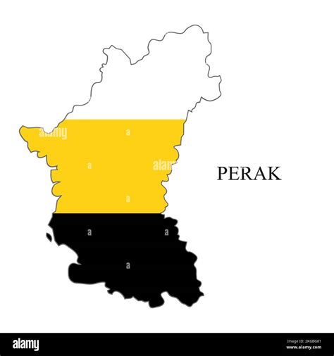 Perak Map Vector Illustration Malaysian City State In Malaysia Stock