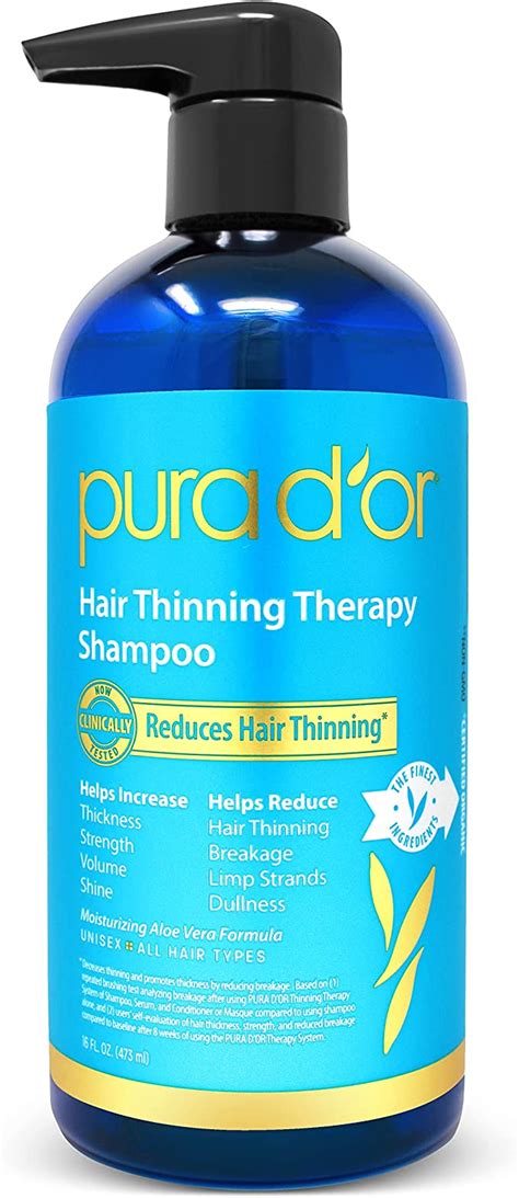 Pura Dor Hair Thinning Therapy Shampoo Infused With Argan Oil Biotin